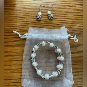 Matching bracelet and earrings